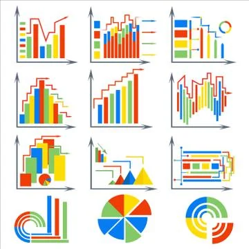 Infographics set elements, chart, circles Stock Illustration