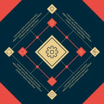 Infographics. Square elements and icons Stock Illustration