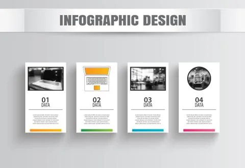 Infographics square paper with 4 data template. Vector illustration abstract  Stock Illustration