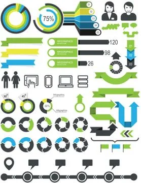 Infographics - statistic elements and icons Stock Illustration