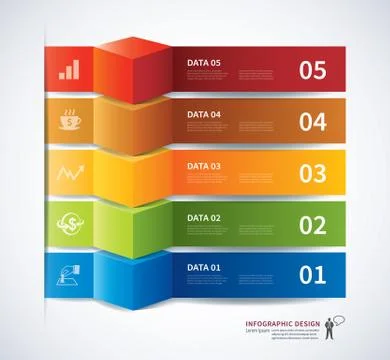 Infographics tab data banner 3d Stock Illustration