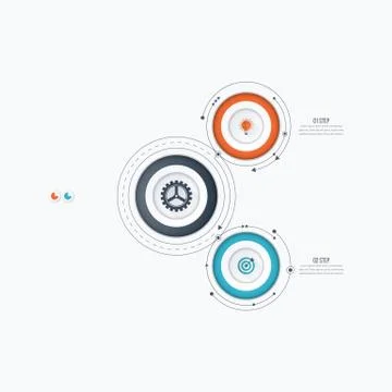 Infographics template 2 options with circle Stock Illustration