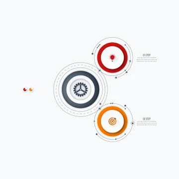 Infographics template 2 options with circle 스톡 일러스트