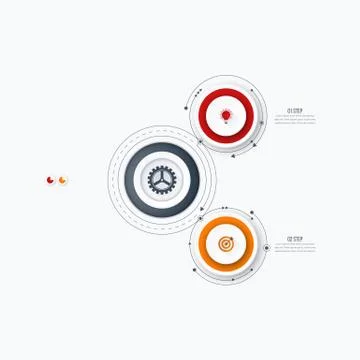Infographics template 2 options with circle Illustrazione stock