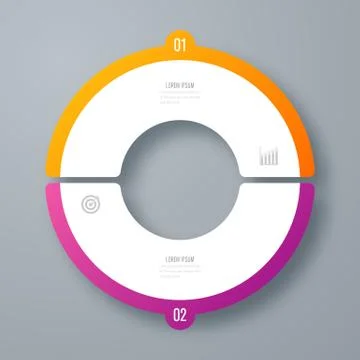 Infographics template 2 options with circle Stock-Illustration