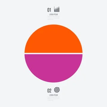 Infographics template 2 options with circle Stock Illustration