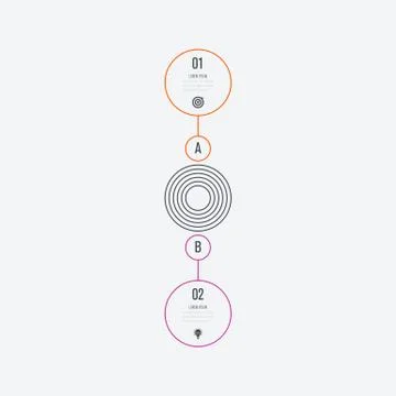 Infographics template 2 options with circle Illustrazione stock