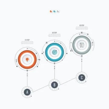 Infographics template 3 options with circle Stock Illustration
