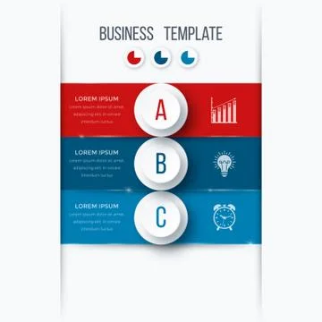 Infographics template 3 options with circle Illustrazione stock