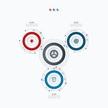 Infographics template 3 options with circle Stock Illustration