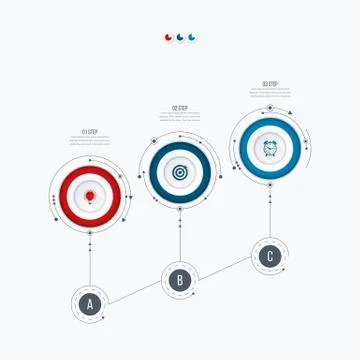 Infographics template 3 options with circle 스톡 일러스트