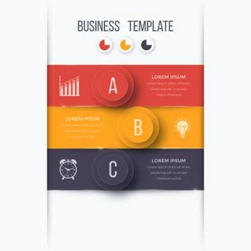 Infographics template 3 options with circle Stock Illustration