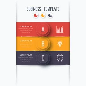 Infographics template 3 options with circle Stock Illustration