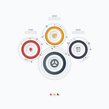 Infographics template 3 options with circle Stock Illustration