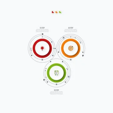 Infographics template 3 options with circle Stock Illustration