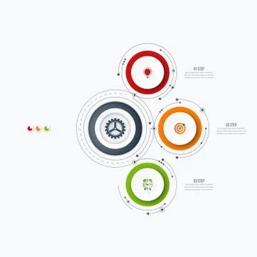 Infographics template 3 options with circle Stock Illustration