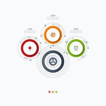 Infographics template 3 options with circle Stock Illustration