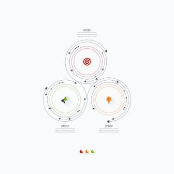 Infographics template 3 options with circle Stock Illustration