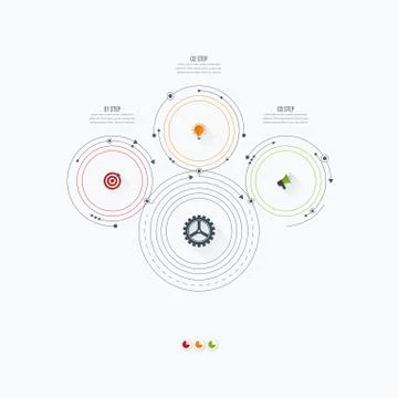 Infographics template 3 options with circle Stock Illustration