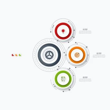 Infographics template 3 options with circle Stock Illustration