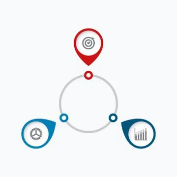 Infographics template 3 options with circle Stock Illustration