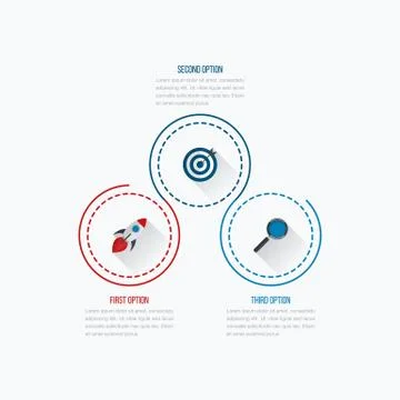 Infographics template 3 options with circle Stock Illustration