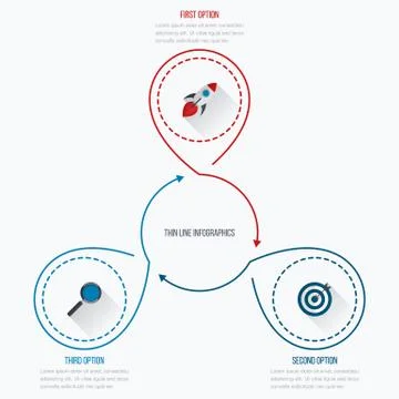 Infographics template 3 options with circle 스톡 일러스트