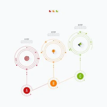 Infographics template 3 options with circle Stock Illustration