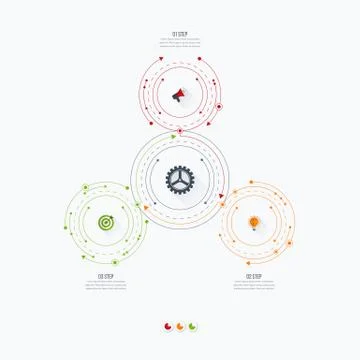 Infographics template 3 options with circle Stock Illustration