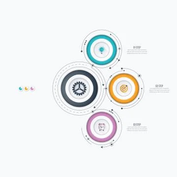 Infographics template 3 options with circle Stock Illustration