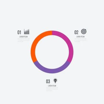 Infographics template 3 options with circle Stock Illustration