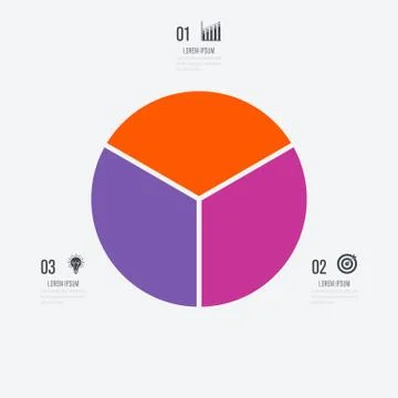 Infographics template 3 options with circle Illustrazione stock