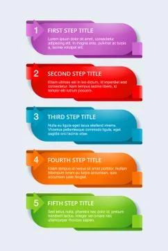 Infographics template  - 5 steps Stock Illustration