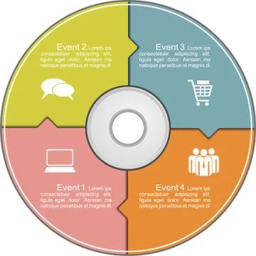 Infographics template with compact disk. Vector Stock Illustration