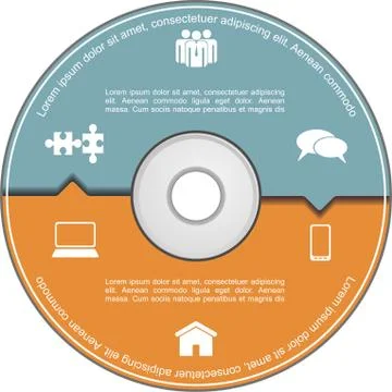 Infographics template with compact disk. Vector Illustrazione stock