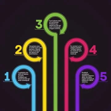 Infographics template. Five options vector. Illustrazione stock