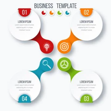 Infographics template four options with circle Stock Illustration