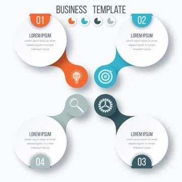 Infographics template four options with circle Stock Illustration