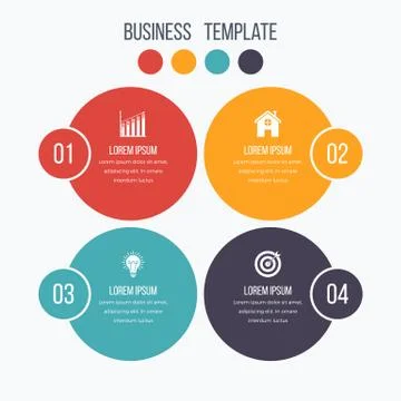 Infographics template four options with circle Stock Illustration