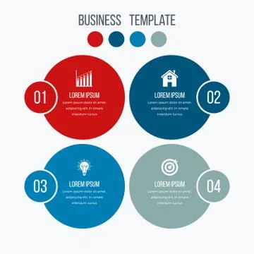 Infographics template four options with circle Stock Illustration