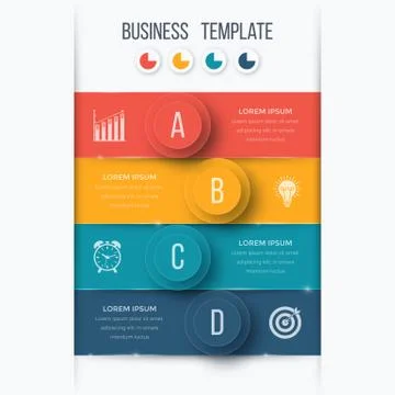 Infographics template four options with circle Stock Illustration