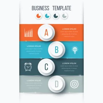 Infographics template four options with circle Stock Illustration