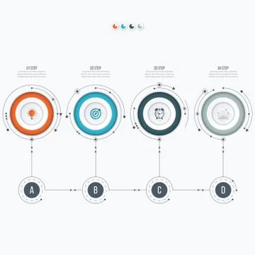 Infographics template four options with circle Stock Illustration