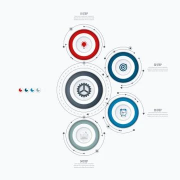 Infographics template four options with circle Stock Illustration