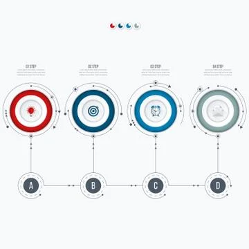 Infographics template four options with circle Stock Illustration