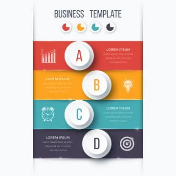 Infographics template four options with circle Stock Illustration