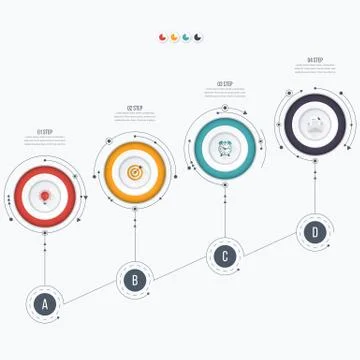 Infographics template four options with circle Stock Illustration