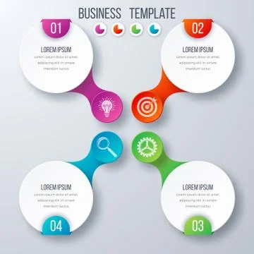 Infographics template four options with circle Stock Illustration