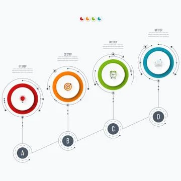 Infographics template four options with circle Stock Illustration
