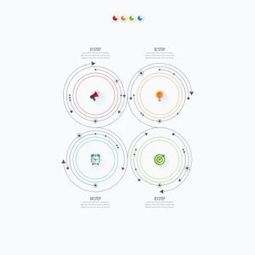 Infographics template four options with circle Stock Illustration